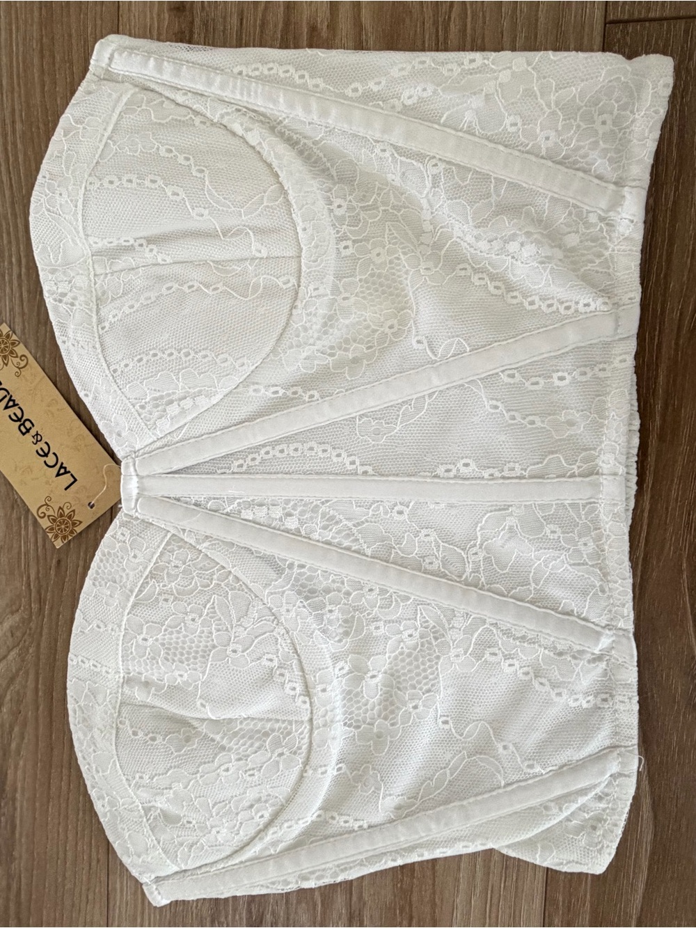 Lace Bra Bustier in Ivory by Lace & Beads